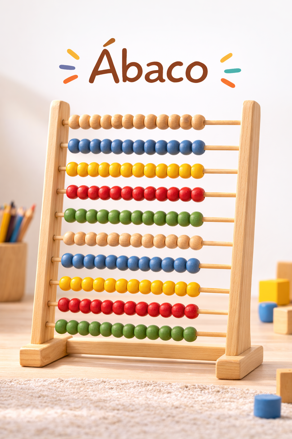 Ábaco de madera para cálculo mental