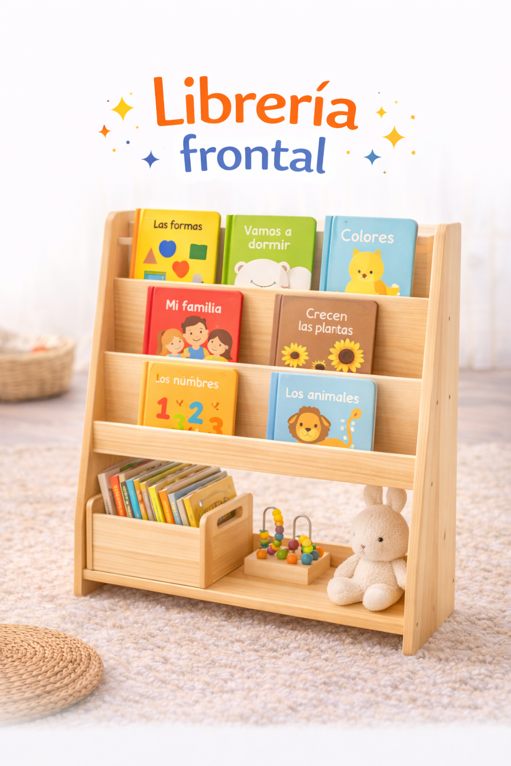 Muebles Montessori: Librería frontal para niños
