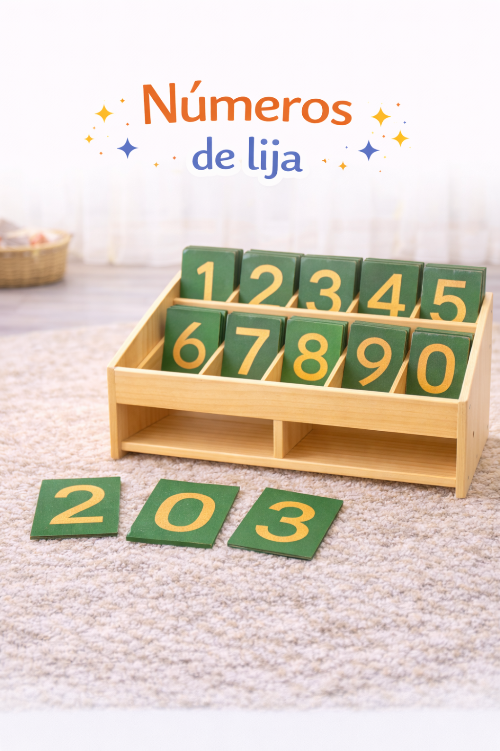 Números de lija para reconocimiento táctil sensorial