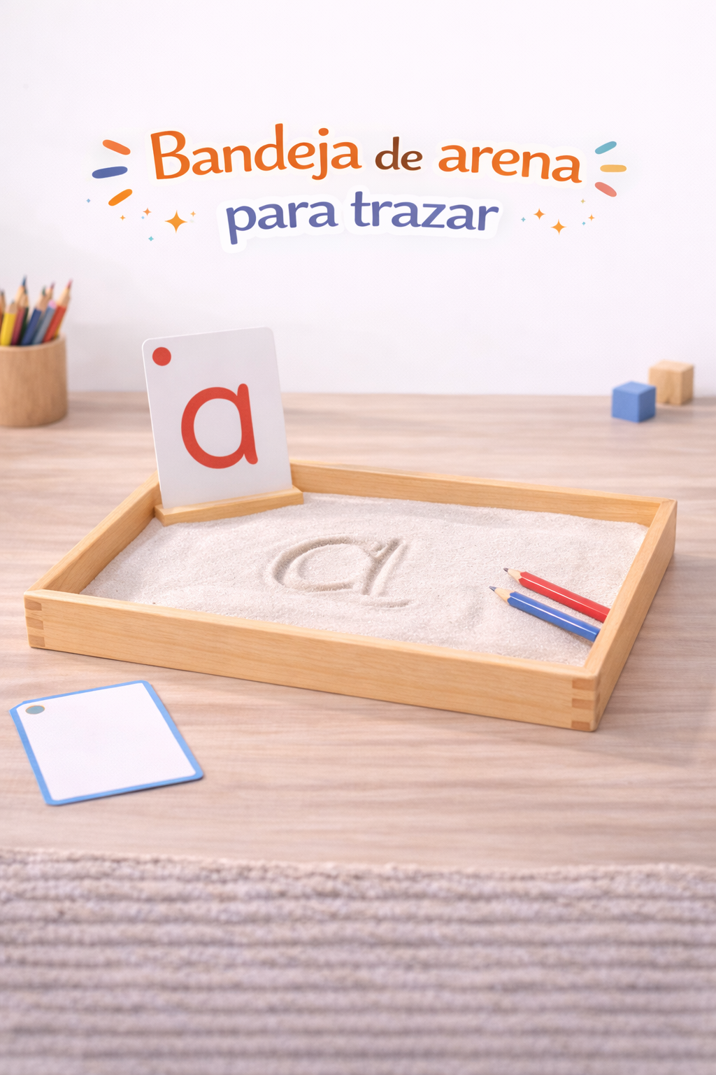 Bandeja de arena para práctica de trazos preescritura