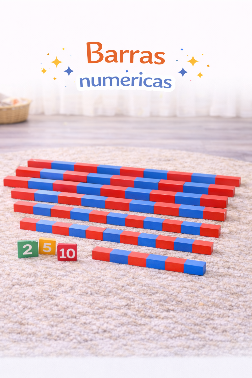 Barras numéricas: Material de Matemáticas Montessori