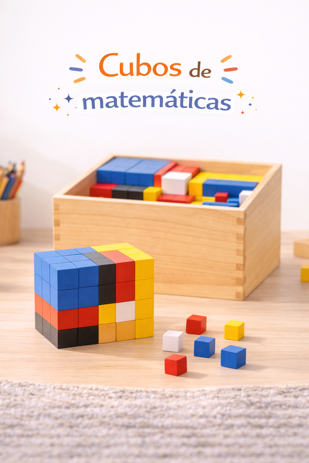 Bloques lógicos de madera para geometría