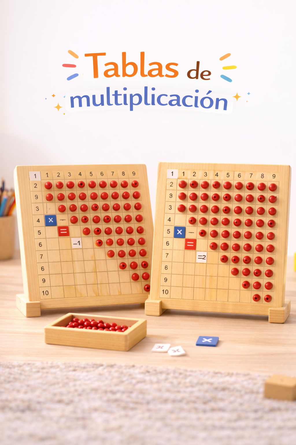 Tablas de multiplicar: Material de Matemáticas Montessori