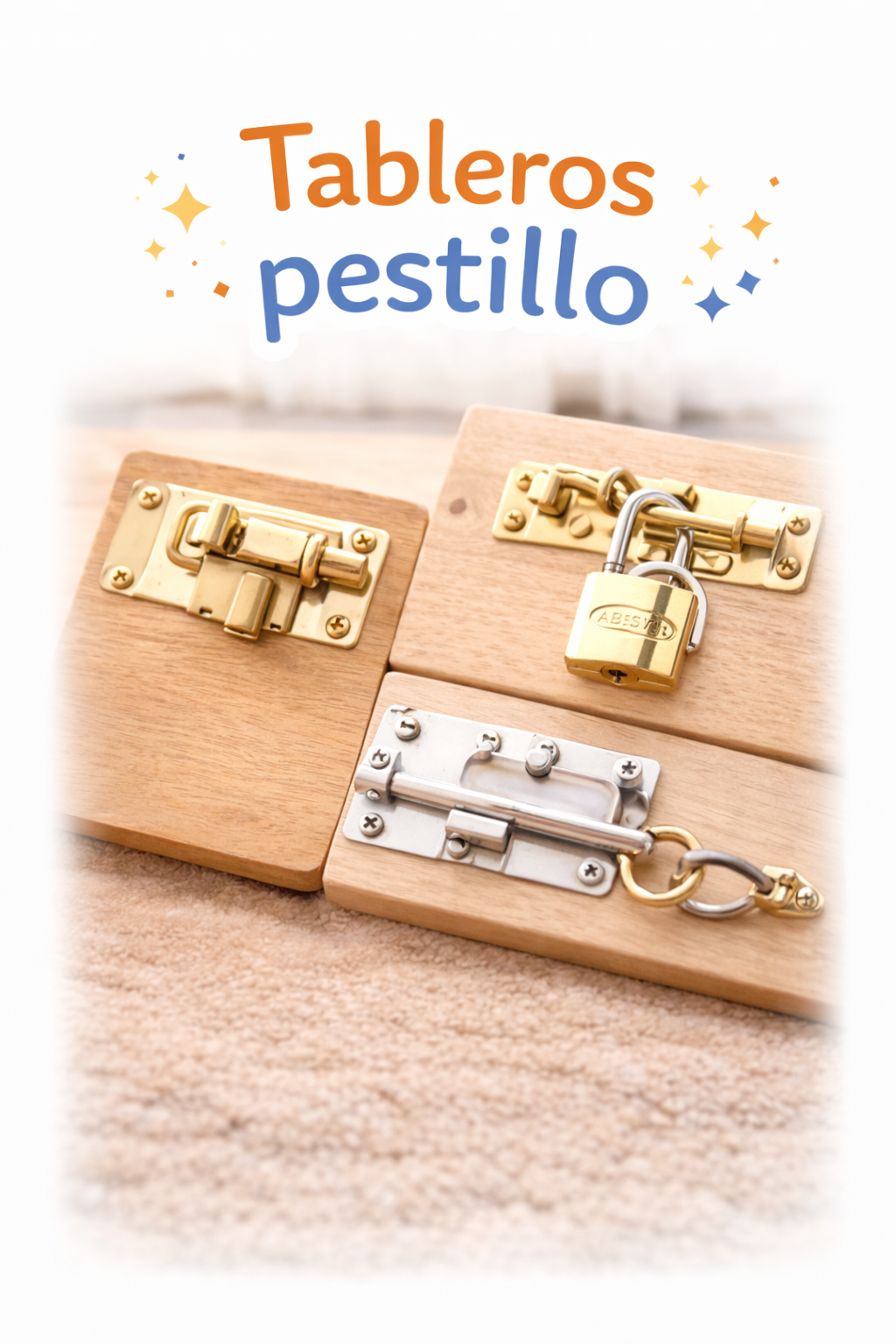 Tablero de cerraduras y pestillos